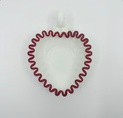 Vintage Mini 'Ruby Red Crest' Heart Shaped Bowl in 'Milk White' image 0