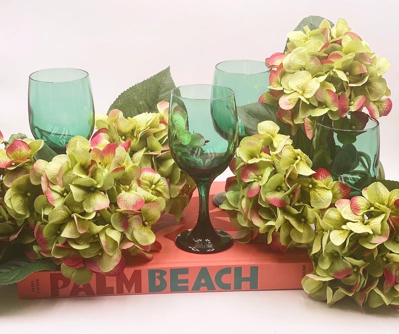 Vintage 'Libbey' Wine Glasses in 'Juniper Green' (Set of 4) image 1