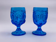 Vintage 'Moon & Stars' Blue Goblet image 0