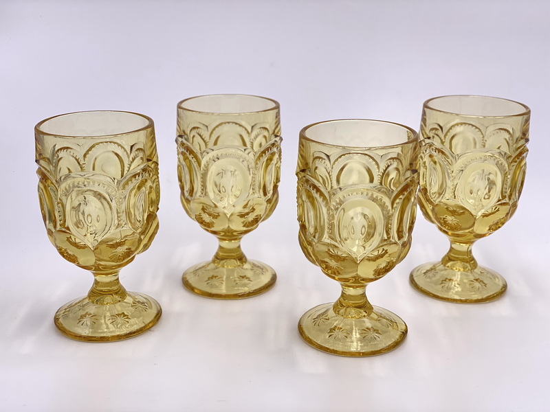 Vintage 'Moon & Stars' Yellow Goblet image 0