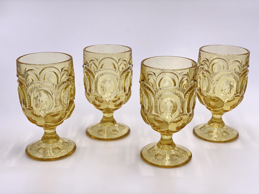 Vintage 'Moon & Stars' Yellow Goblet image 0