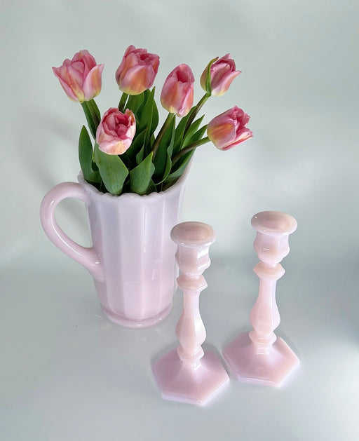 Mosser Glass 'Candlesticks' in 'Crown Tuscan Pink' (Set of Two) image 0