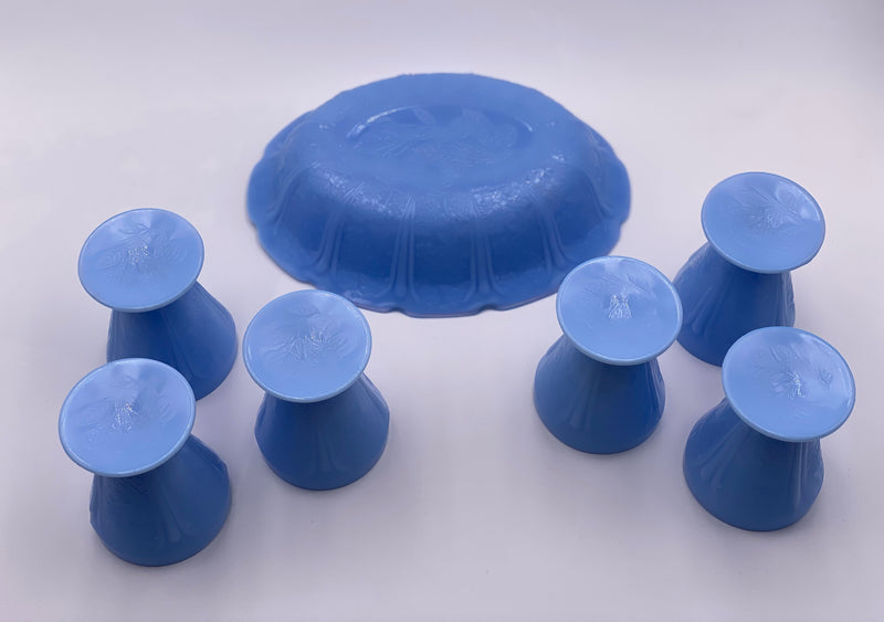 Vintage 'Jeanette' Milk Glass in Delphite (Full Set) image 3