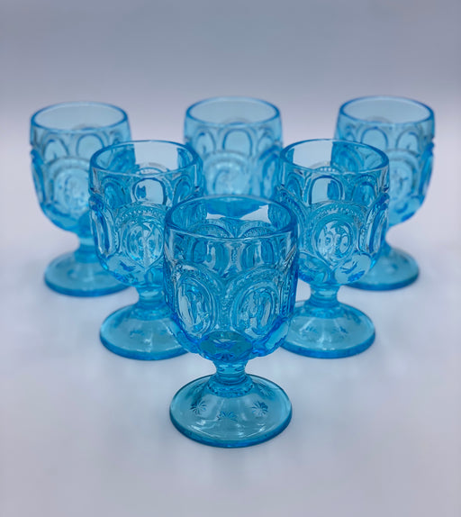 Vintage 'Moon & Stars' Light Blue Goblet image 0