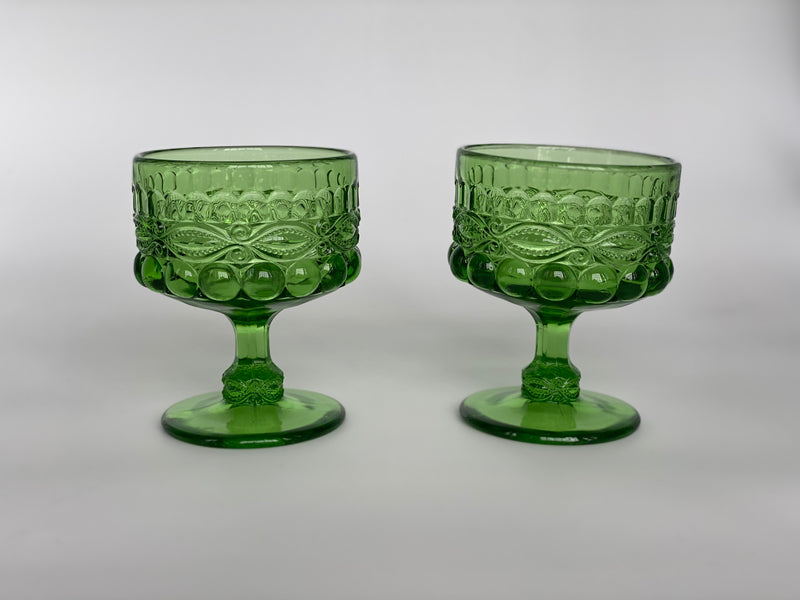 Vintage 'Eye Winker' Green Champagne Coupe image 0