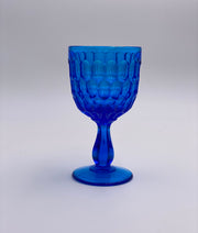 Vintage 'Thumbprint' Colonial Blue Goblet image 3
