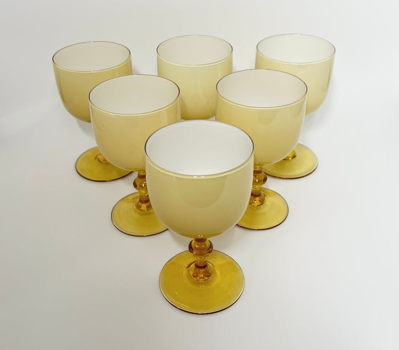 Vintage 'Murano Glass' Goblets in 'Butterscotch & Amber' (Set of Six) image 0