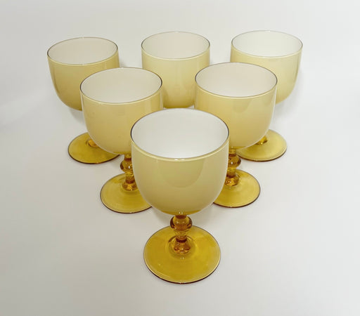Vintage 'Murano Glass' Goblets in 'Butterscotch & Amber' (Set of Six) image 0