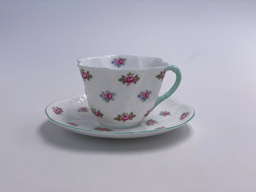 Vintage Shelley 'Rosebud' Teacup & Saucer - Mint Trim image 0