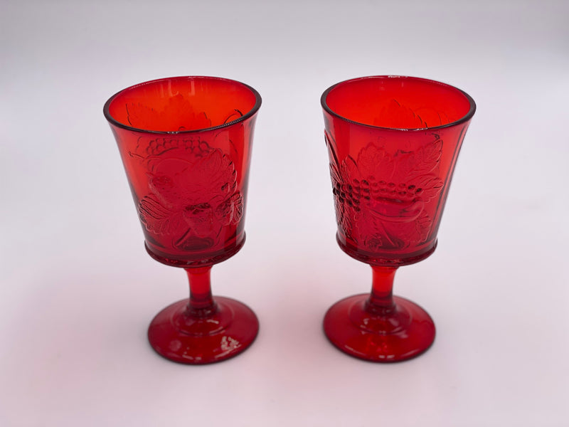 Vintage 'Strawberry & Currant' Ruby Red Goblet image 2