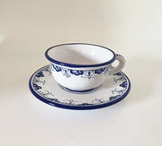 Blue & White 'Provencal Lace' Teacups & Saucer image 0