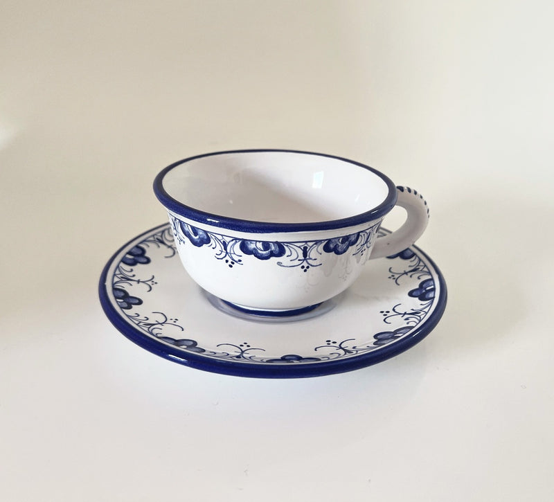 Blue & White 'Provencal Lace' Teacups & Saucer image 0