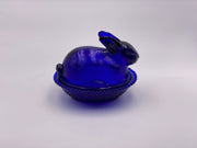 Vintage 'Bunny on Nest' in 'Cobalt' image 4