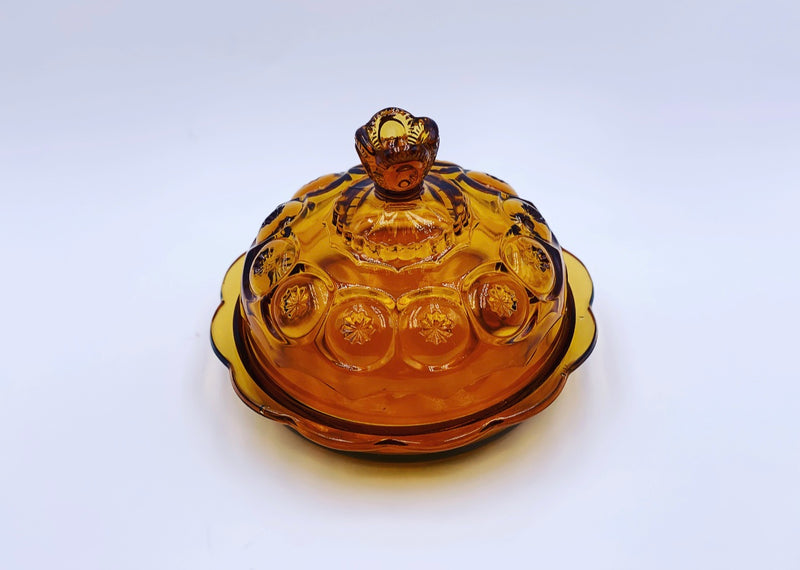 Vintage 'Moon & Stars' Covered Butter/Cheese in 'Amber' image 2