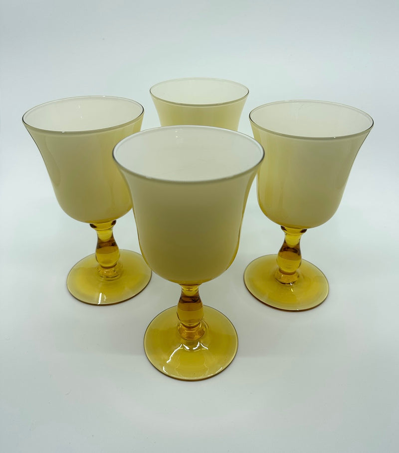 Vintage 'Murano Glass' Goblets in 'Butterscotch' (Set of 4) image 0