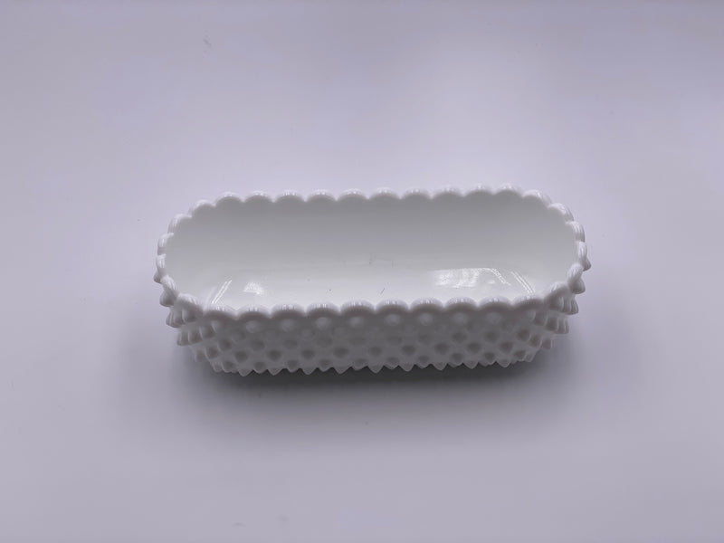 Vintage 'Hobnail' Scalloped Planter in 'Milk White' image 1
