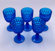 Vintage 'Thumbprint' Colonial Blue Goblet image 1