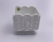 Vintage 'Paneled Grape' Square Planter in 'Milk White' image 0