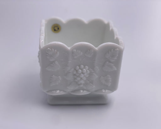Vintage 'Paneled Grape' Square Planter in 'Milk White' image 0