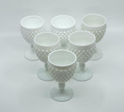 Vintage 'Hobnail' Milk Glass Goblet image 0