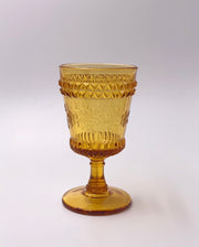 Vintage 'Wildflower' Amber Goblet image 4