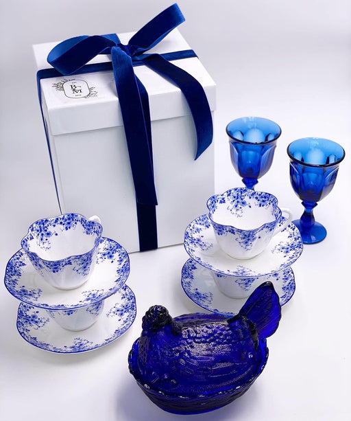 Vintage Shelley 'Dainty Blue' Teacup & Saucer image 1