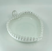 Vintage 'Silver Crest' Heart Shaped Bowl in 'Milk White' image 0