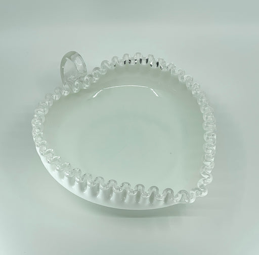 Vintage 'Silver Crest' Heart Shaped Bowl in 'Milk White' image 0
