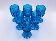 Vintage 'Moon & Stars' Aqua Blue Goblet image 2