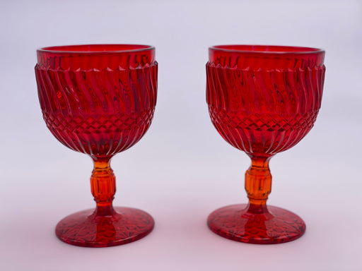 Vintage 'Jersey Swirl' Goblet in 'Amberina' image 0