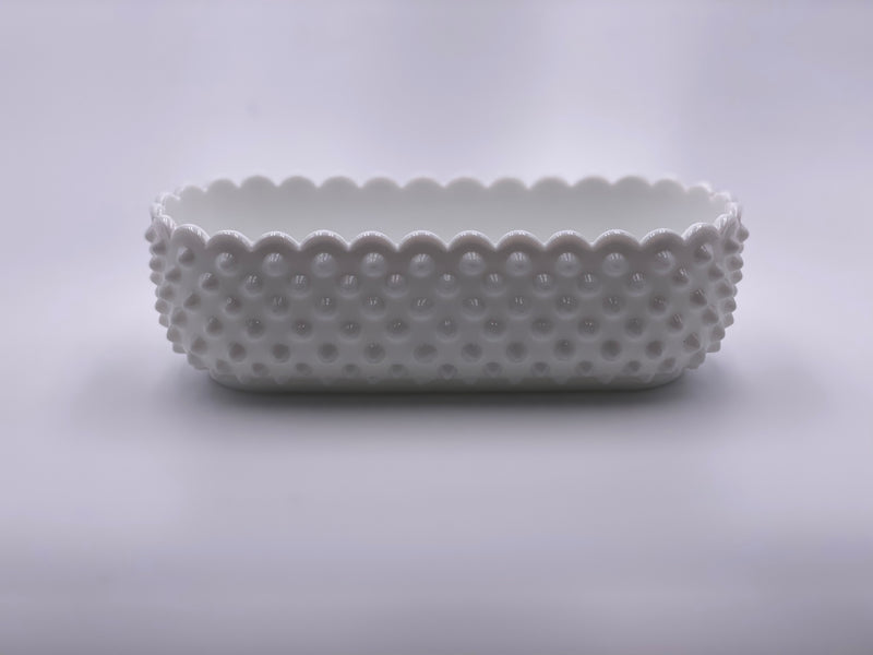 Vintage 'Hobnail' Scalloped Planter in 'Milk White' image 0