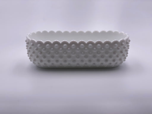 Vintage 'Hobnail' Scalloped Planter in 'Milk White' image 0