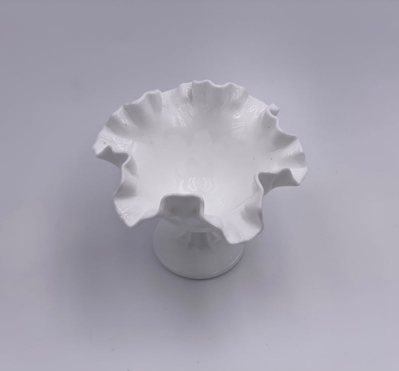 Vintage 'Thumbprint' Compote in 'Milk White' image 1