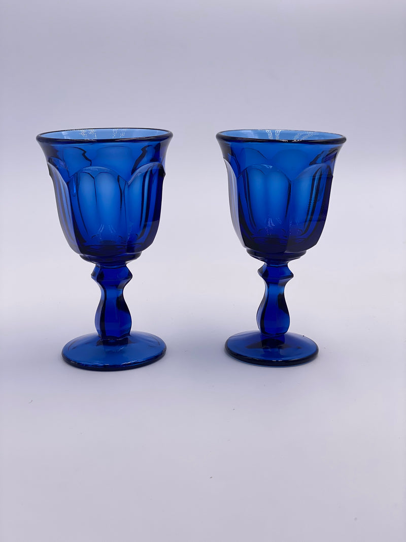 Vintage 'Old Williamsburg' Midnight Blue Wine Glass image 0