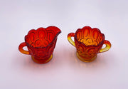 Vintage 'Moon & Stars' Sugar & Creamer Set in 'Amberina' image 2
