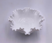 Vintage Fenton 'Hobnail' Ruffled Bowl in 'Milk White' image 0