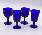Vintage 'Double Wedding Ring' Cobalt Goblet image 3