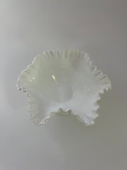 Vintage 'Fenton' Hobnail Milk Glass 'Ruffled' Bowl image 2