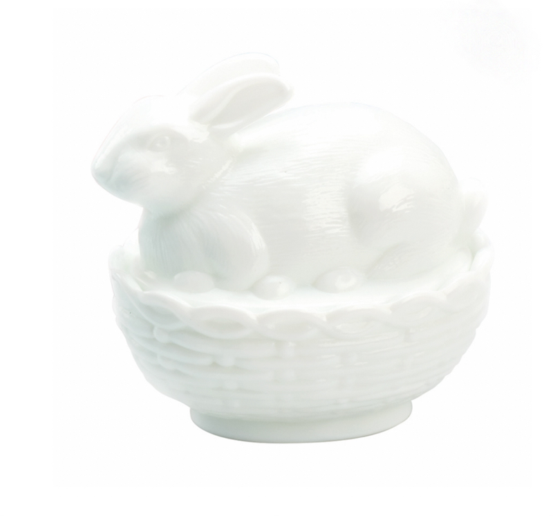 Mosser Glass 'Milk White' Bunny Candy Dish image 0