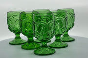 Vintage 'Moon & Stars' Emerald Green Goblet image 1