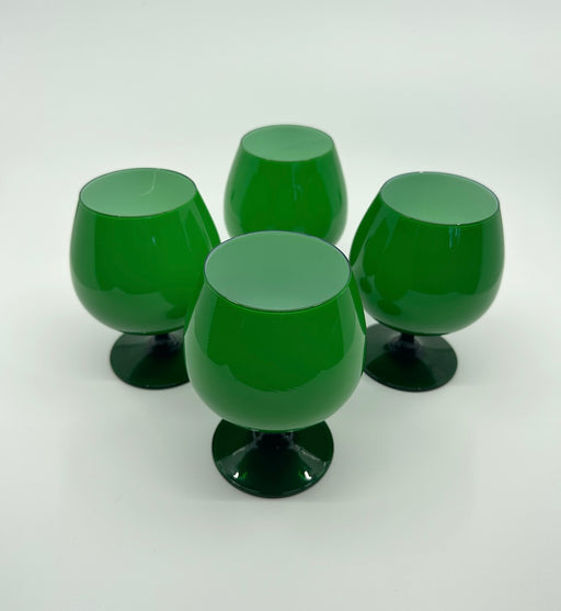 Vintage 'Murano Glass' Brandy Glasses in 'Green' (Set of 4) image 0