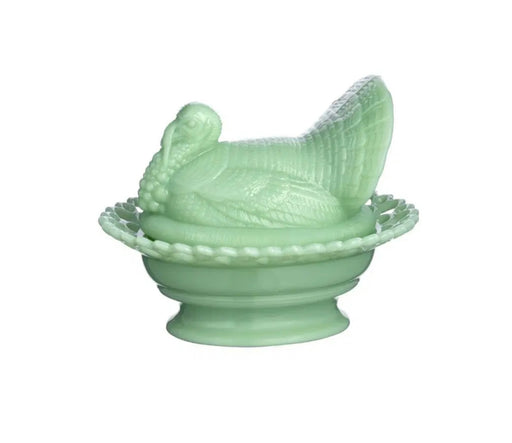 Mosser Glass ‘Turkey on Basket in 'Jadeite’ image 0