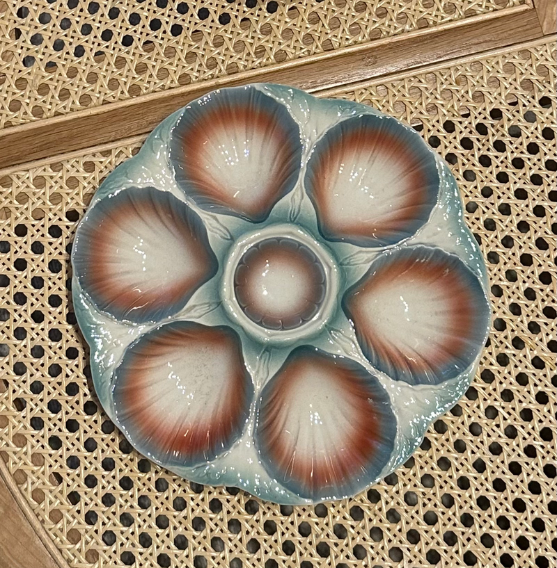 Vintage French 'Majolica' Oyster Plate image 0