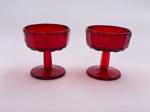 Vintage 'Panel Grape' Ruby Red Champagne Coupe image 0