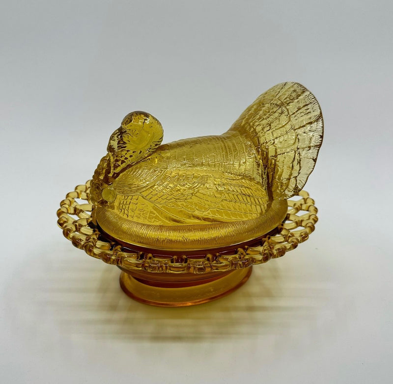 Mosser Glass ‘Turkey on Basket in 'Amber’ image 0