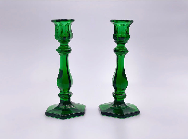 Mosser Glass 'Candlesticks' in 'Green' (Set of two) image 2