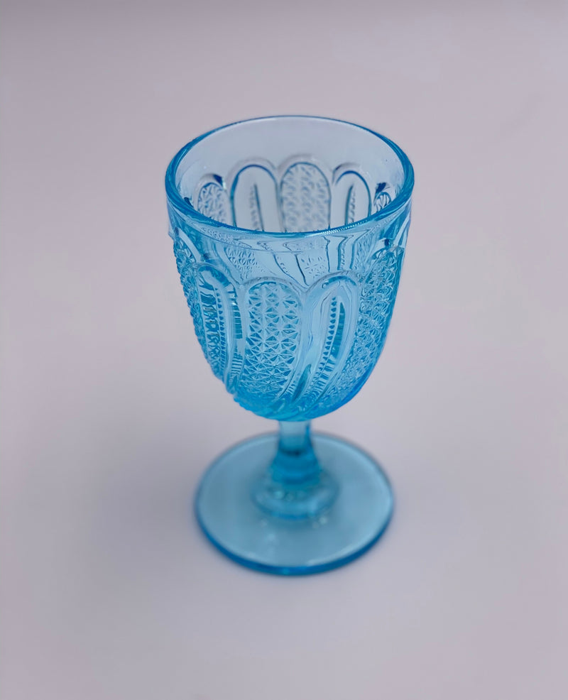Vintage 'Princess Feather' Light Blue Goblet image 1