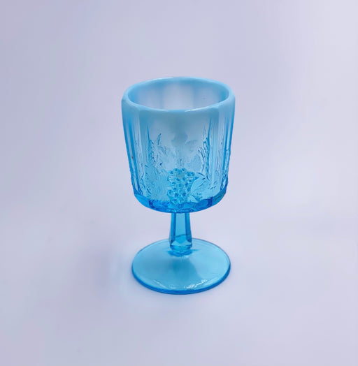 Vintage 'Panel Grape' Goblet in Light Blue Opalescent image 1