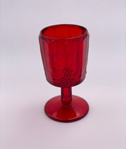 Vintage 'Panel Grape' Ruby Red Goblet image 0