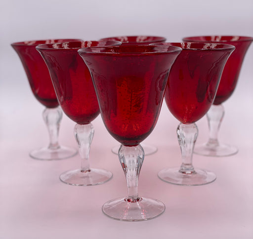 Abigail's 'Bubble' Glass Goblet in Ruby Red image 0